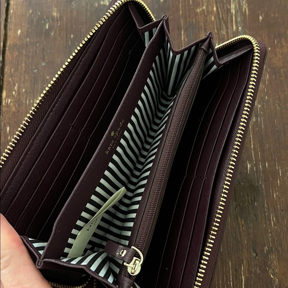 Kate Spade Maroon Zip-Around Wallet - Picture 4 of 6